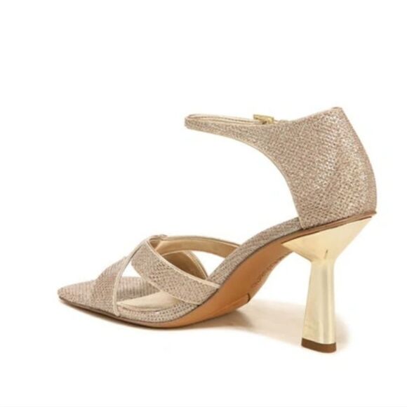 New Franco Sarto Womens Rania 2 Stiletto Cut-Out gold high heels bridal party 9 - Picture 3 of 5